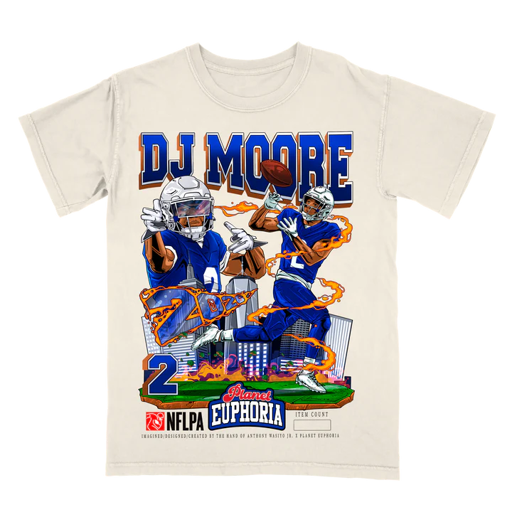 Hand-drawn DJ Moore Buffalo Bills graphic tee