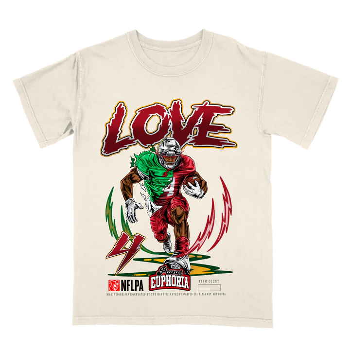Hand-drawn Jeremiyah Love graphic tee