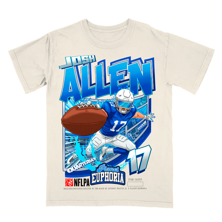 Hand-drawn Josh Allen Buffalo Bills graphic tee