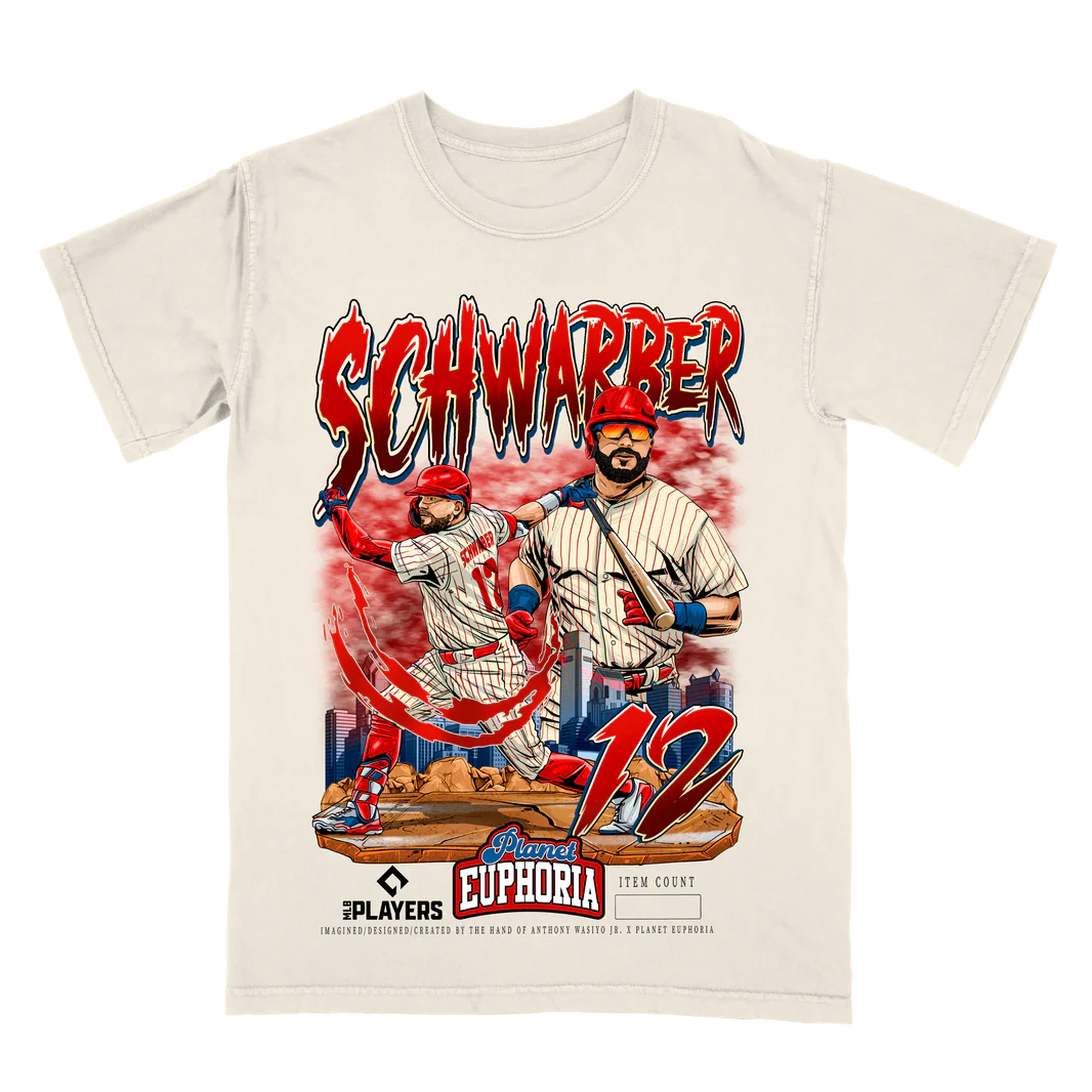 Hand-drawn Kyle Schwarber graphic tee