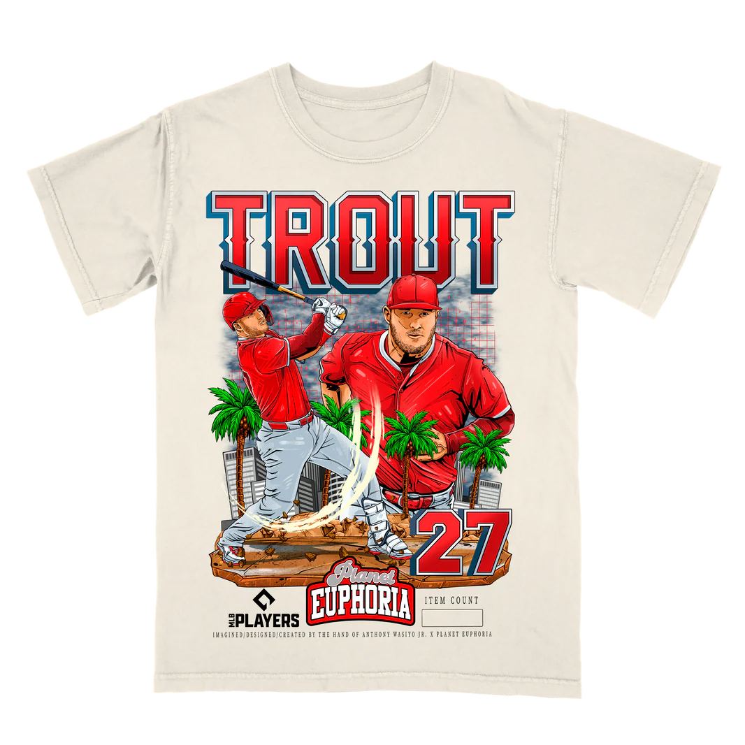Hand-drawn Mike Trout graphic tee