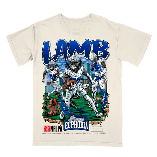 Hand-drawn CeeDee Lamb graphic tee, Dallas wide receiver design, limited to 500