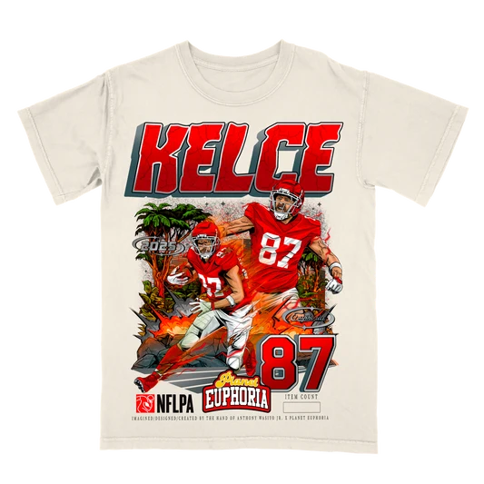 Hand-drawn Travis Kelce V2 limited edition NFL graphic tee