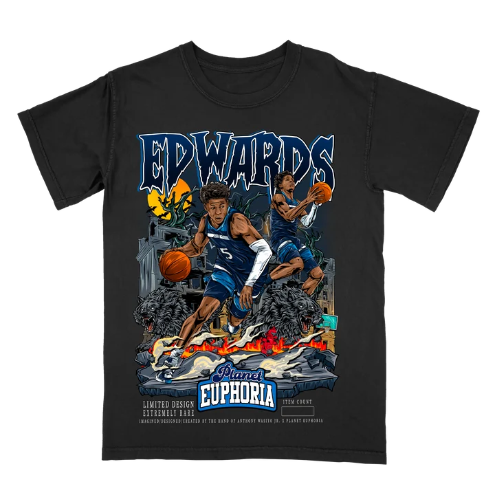 Anthony Edwards V3 graphic tee, hand-drawn and numbered